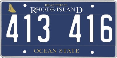 RI license plate 413416