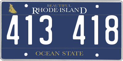 RI license plate 413418