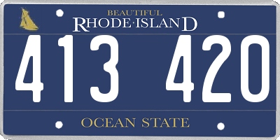 RI license plate 413420