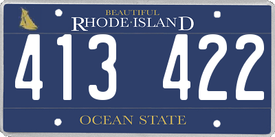 RI license plate 413422