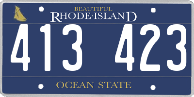 RI license plate 413423