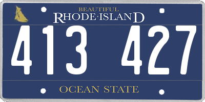 RI license plate 413427