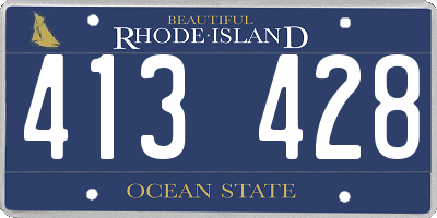 RI license plate 413428