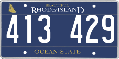 RI license plate 413429
