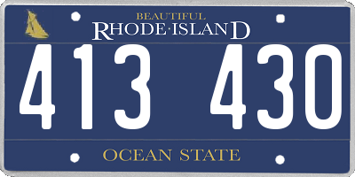 RI license plate 413430