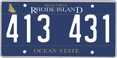 RI license plate 413431