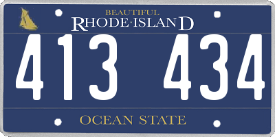 RI license plate 413434