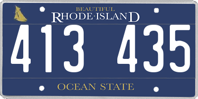 RI license plate 413435
