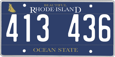 RI license plate 413436