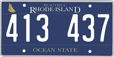 RI license plate 413437