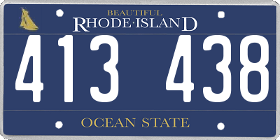 RI license plate 413438