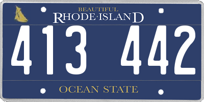 RI license plate 413442