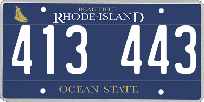RI license plate 413443
