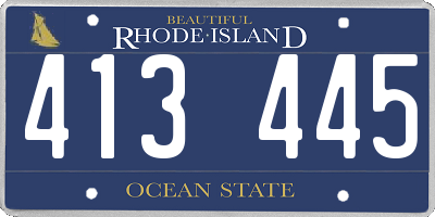 RI license plate 413445