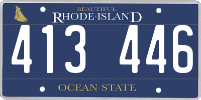 RI license plate 413446