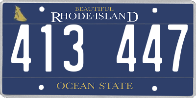 RI license plate 413447