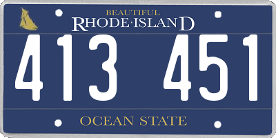RI license plate 413451