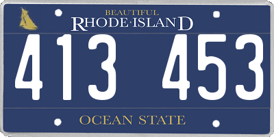 RI license plate 413453
