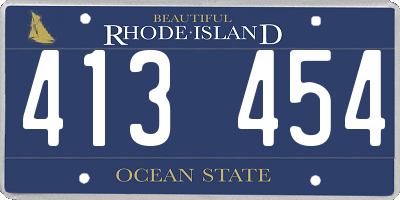 RI license plate 413454