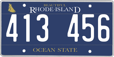 RI license plate 413456