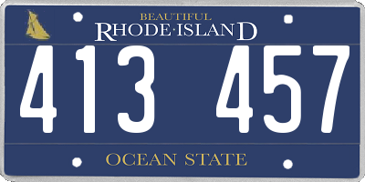 RI license plate 413457
