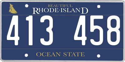 RI license plate 413458