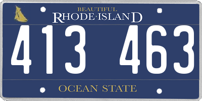 RI license plate 413463