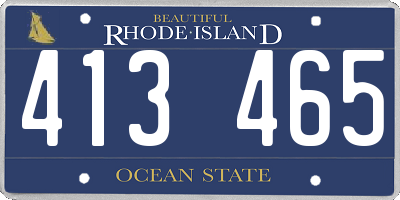 RI license plate 413465