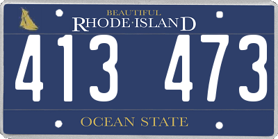 RI license plate 413473