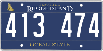 RI license plate 413474