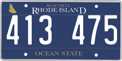 RI license plate 413475