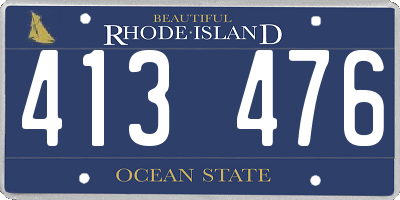 RI license plate 413476