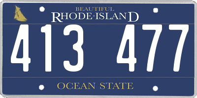 RI license plate 413477