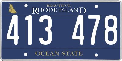 RI license plate 413478