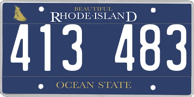 RI license plate 413483