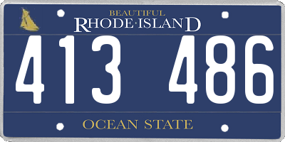 RI license plate 413486
