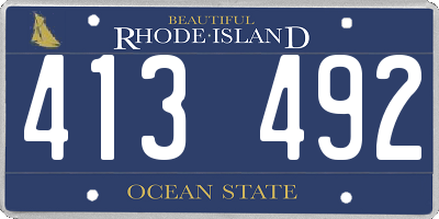 RI license plate 413492