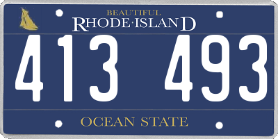 RI license plate 413493