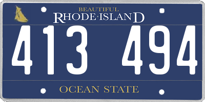RI license plate 413494