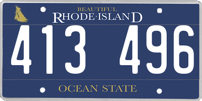 RI license plate 413496