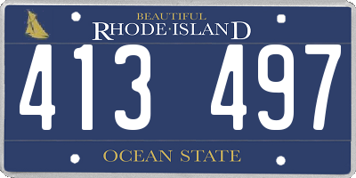 RI license plate 413497