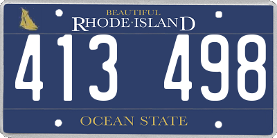 RI license plate 413498