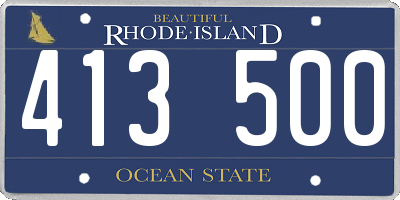 RI license plate 413500