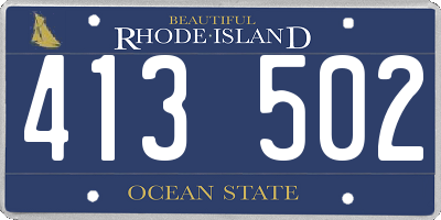 RI license plate 413502