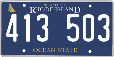 RI license plate 413503