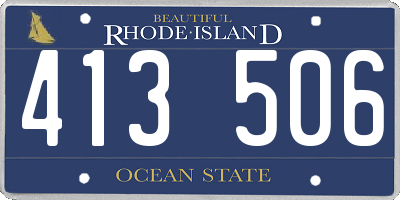 RI license plate 413506
