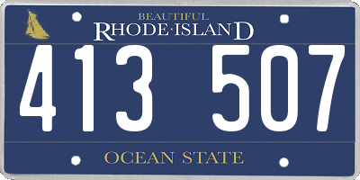 RI license plate 413507