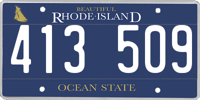 RI license plate 413509