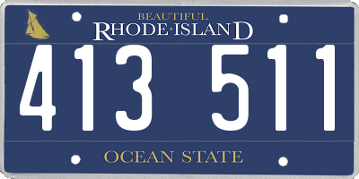 RI license plate 413511