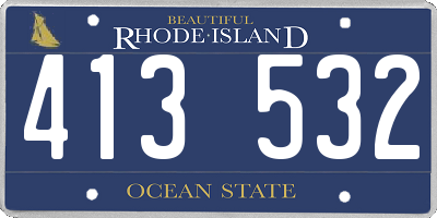 RI license plate 413532